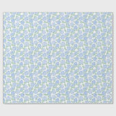Papier Cadeau Preppy Blue and Green Hydrangea (Plat)