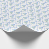Papier Cadeau Preppy Blue Green Hydrangeas (Coin)