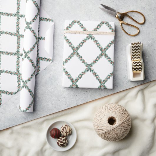 Papier Cadeau Preppy Christmas Trellis (Artisanat)