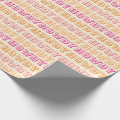 Papier Cadeau Preppy Girly Howdy Hot Rose Orange (Coin)
