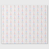 Papier Cadeau Préppy Grandmillennial Christmas Bulbs and Bows (Plat)