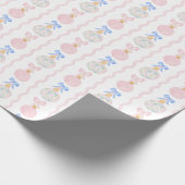 Papier Cadeau Préppy Grandmillennial Christmas Bulbs and Bows (Coin)