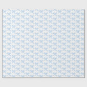 Papier Cadeau Préppy Grandmillennial Watercolor Blue Bows (Plat)