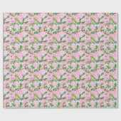 Papier Cadeau Preppy Palm Beach Christmas Holly (Plat)