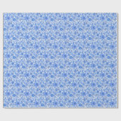 Papier Cadeau Preppy Palm Beach Imprimer Fleurs bleues et blanch (Plat)