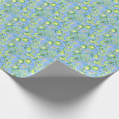 Papier Cadeau Preppy Palm Beach Imprimer Limites bleu et vert (Coin)