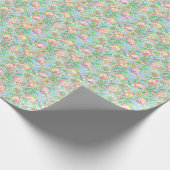 Papier Cadeau Preppy Palm Beach Imprimer Oranges bleu et rose (Coin)