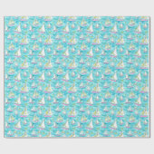 Papier Cadeau Preppy Palm Beach Imprimer Pastel Voiliers (Plat)