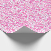 Papier Cadeau Preppy Palm Beach Imprimer rose et blanc Fleurs (Coin)