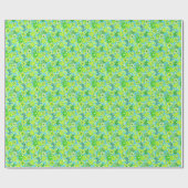Papier Cadeau Preppy Palm Beach Imprimer Tortues bleues et verte (Plat)