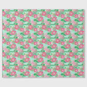Papier Cadeau Preppy Palm Beach Motif de fleurs tropicales (Plat)
