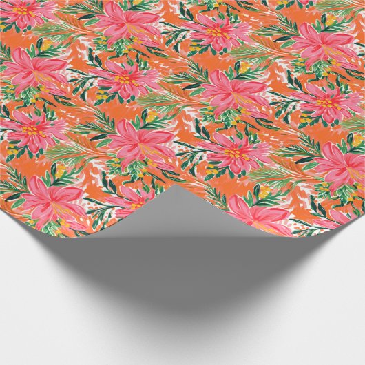 Papier Cadeau Preppy Palm Beach Motif tropical Oranges (Coin)
