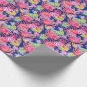 Papier Cadeau Preppy Palm Beach Océan Floral Crabs Motif (Coin)