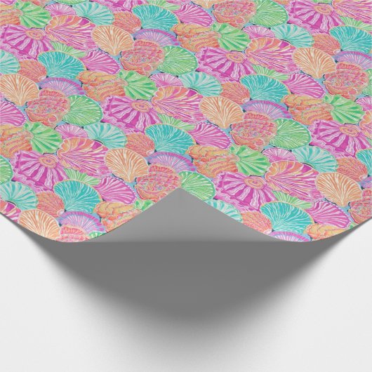 Papier Cadeau Preppy Palm Beach Ocean Shells Motif (Coin)