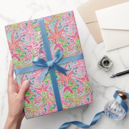 Papier Cadeau Preppy Palm Beach Ocean Starfish Motif (Cadeaux)