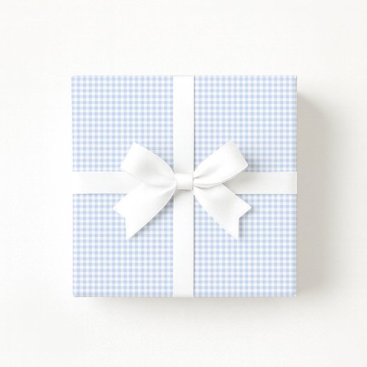 Papier Cadeau Preppy Pastel blue Gingham Wrapping Paper