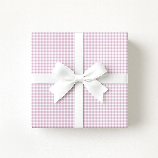 Papier Cadeau Preppy Pastel pink / Lilac Gingham Wrapping Paper