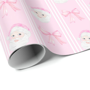 Papier Cadeau Preppy Père Noël et arcs Noël grand-millénaire