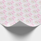 Papier Cadeau Preppy Pink Père Noël arcs Noël grand-millénaire (Coin)