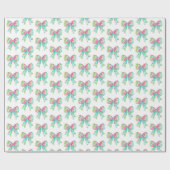 Papier Cadeau Préppy - Vaches rose et verte (Plat)