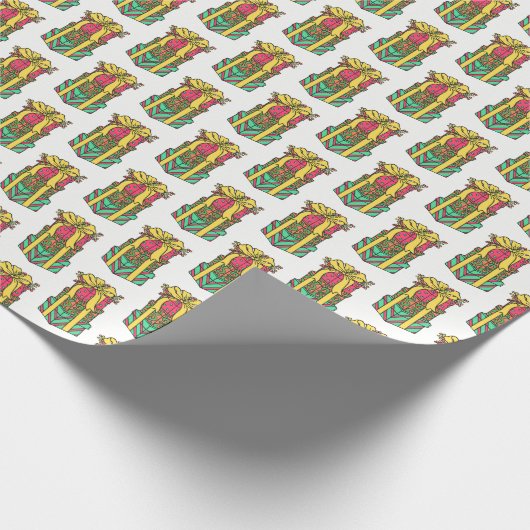 Papier Cadeau Présentations de Noël enroulées empilées Noël (Coin)