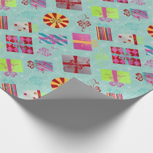 Papier Cadeau Présentations de Noël rétro (Coin)