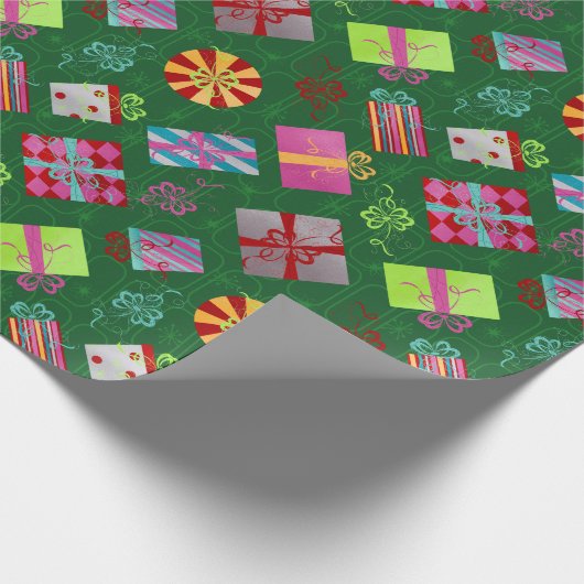 Papier Cadeau Présentations de Noël rétro (Coin)