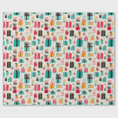 Papier Cadeau Présente Vacances Festives Motif Cadeau (Plat)