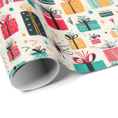 Papier Cadeau Présente Vacances Festives Motif Cadeau (Coin rond)