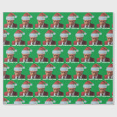 Papier Cadeau Président Trump 2024 Mug shot Joyeux Noël (Plat)