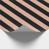 Papier Cadeau Presque abricot minimal moderne et rayures noires (Coin)