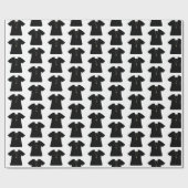 Papier Cadeau Prêtre noir et blanc ou uniforme du pasteur (Plat)