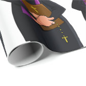 Papier Cadeau Prêtre tenant la Bible IFunny Caractère du clergé (Coin rond)