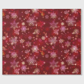 Papier Cadeau Prettiest Snowflakes Motif Red ID846 (Plat)
