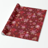 Papier Cadeau Prettiest Snowflakes Motif Red ID846 (Déroulé)