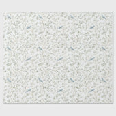 Papier Cadeau Pretty Blue Birds Shower de Mariée (Plat)