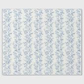 Papier Cadeau Pretty Blue White Floral Bridal Shower  (Plat)