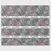 Papier Cadeau Pretty Grey Floral (Plat)