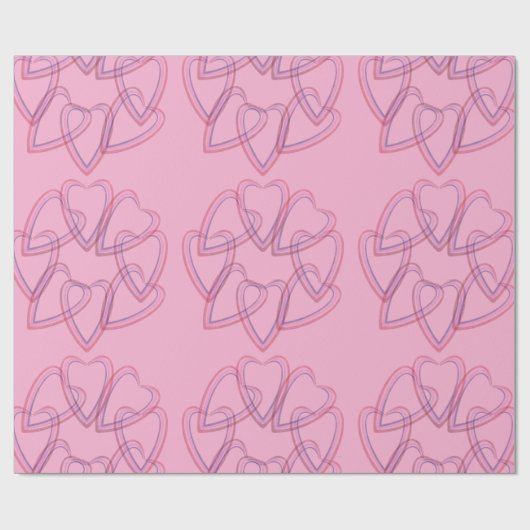 Papier Cadeau Pretty heart circle pattern (Plat)