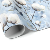 Papier Cadeau Pretty Light Blue White Floral Bridal Shower (Coin rond)