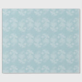 Papier Cadeau Pretty Light Blue White Floral Faux Lace Wedding (Plat)