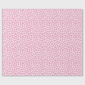 Papier Cadeau Pretty Love Heart Pattern Pink White Valentine (Plat)