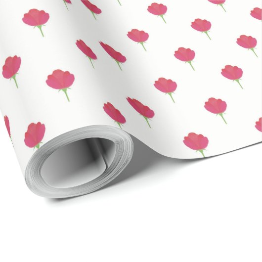 Papier Cadeau Pretty lush pink tulips pattern (Coin rond)