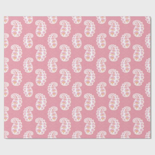 Papier Cadeau Pretty Paisley in Pink and Orange (Plat)