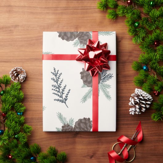 Papier Cadeau Pretty Pine Cone Noël Vacances Verdure (Cadeau de vacances)