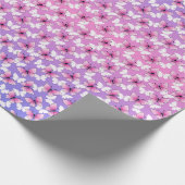 Papier Cadeau Pretty Pink and White Butterfly Round Pillow  (Coin)