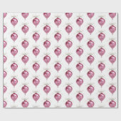 Papier Cadeau Pretty Pink Glam Christmas Ornaments (Plat)