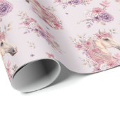 Papier Cadeau Pretty Ponies and Petals Horse Wrapping Paper (Coin rond)