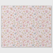 Papier Cadeau Pretty Vintage Flowers Floral Pattern (Plat)