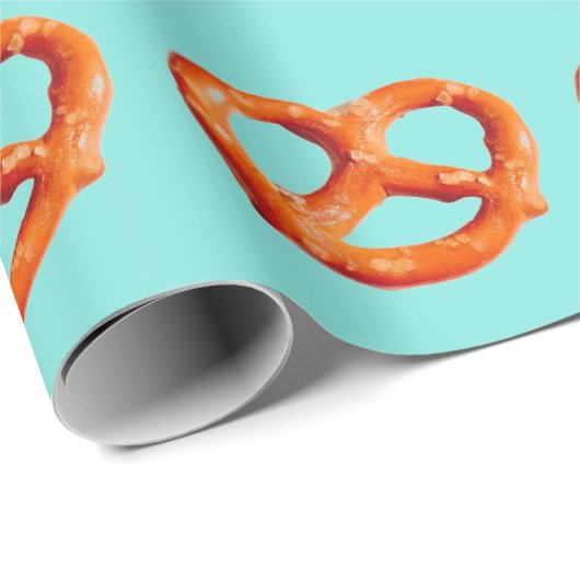 Papier Cadeau Pretzel Party 4Pam Turquoise (Coin rond)
